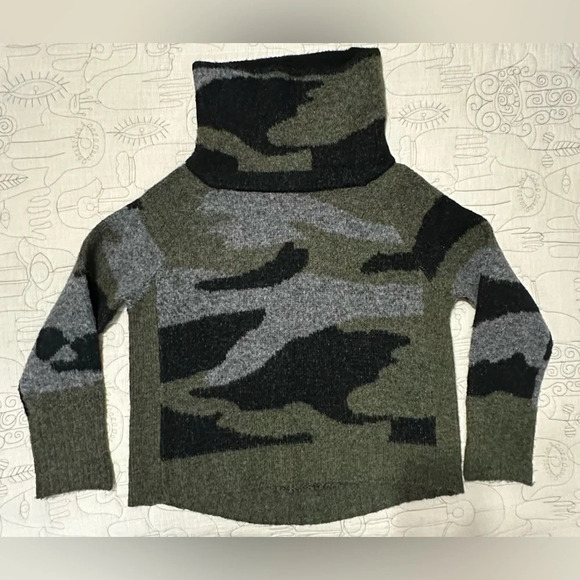 Anthropologie Moth M Cobie Funnel Neck Camo Sweater - Picture 5 of 12